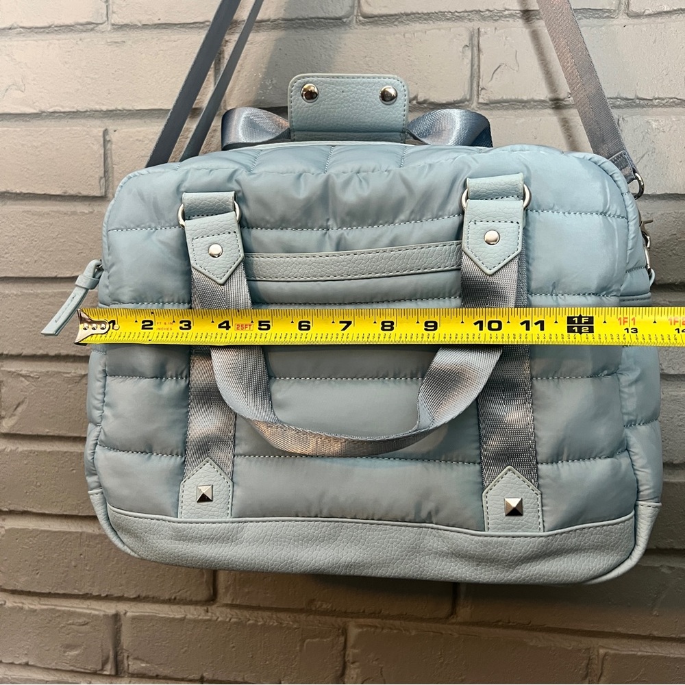 CYNTHIA ROWLEY Light Blue Nylon Channel Weekender - Picture 16 of 16
